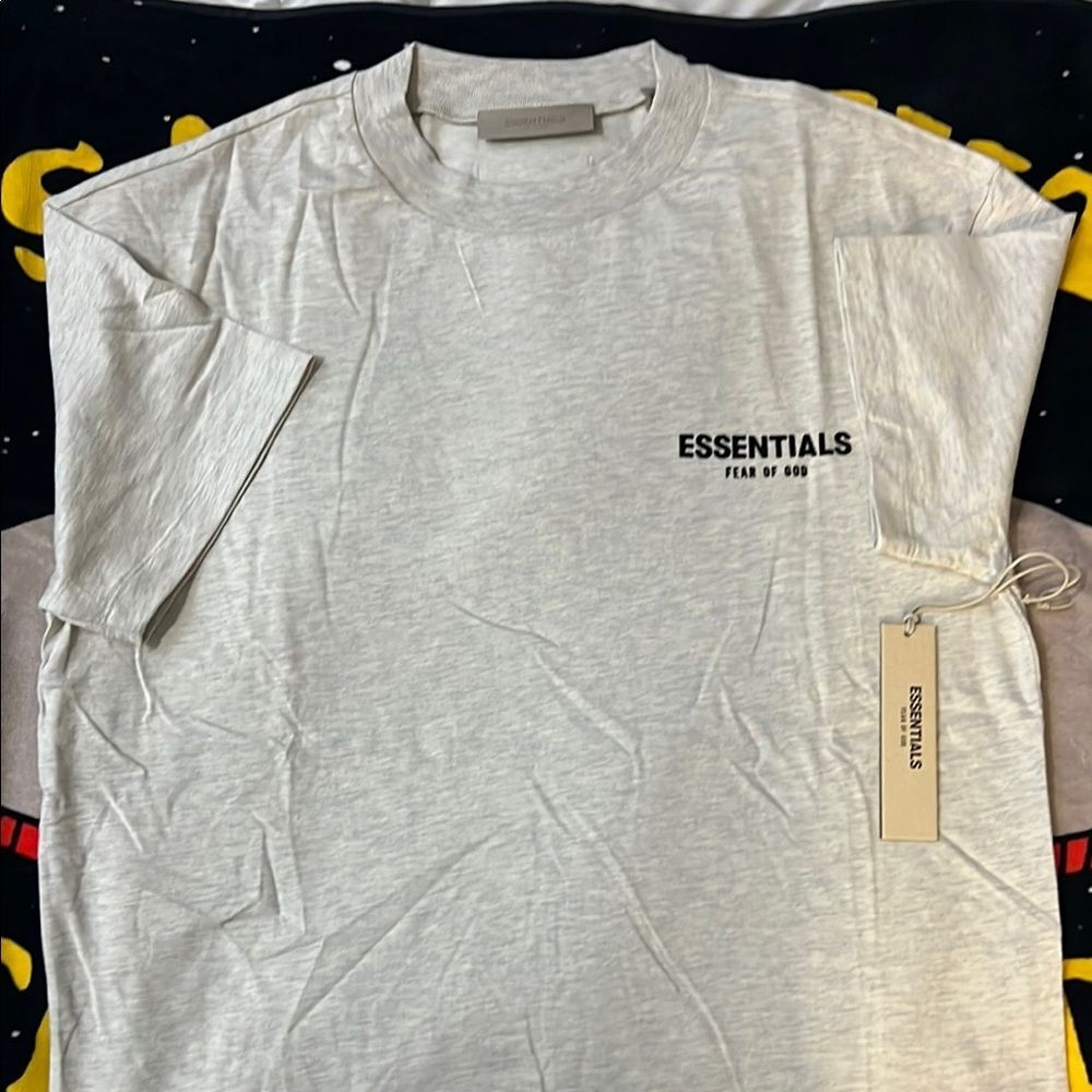 Fear of God Gray Essentials Short Sleeve Tee Light Oatmeal
